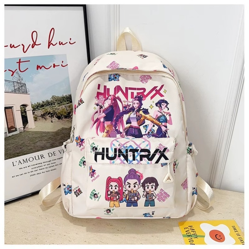 Kpop Demon Hunters Backpack Girls Large Bookbag 17" in School Bag Purple NEW NWT